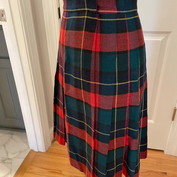 Vintage 1970’s Ann Steven’s NY Wrap Tartan Red Plaid Wool Skirt - Picture 5 of 9